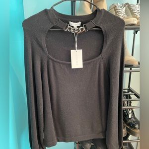 Lucy Paris Black keyhole sweater, Size M/40, brand new with tags, $80